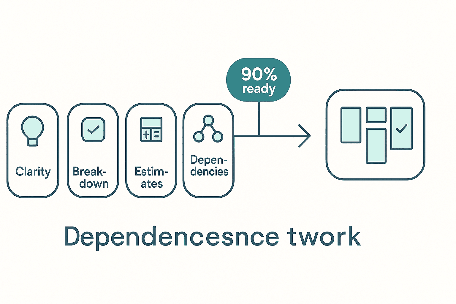 Five goals of sprint refinement feeding into planning: clarity, breakdown, estimates, dependencies, and definition of ready